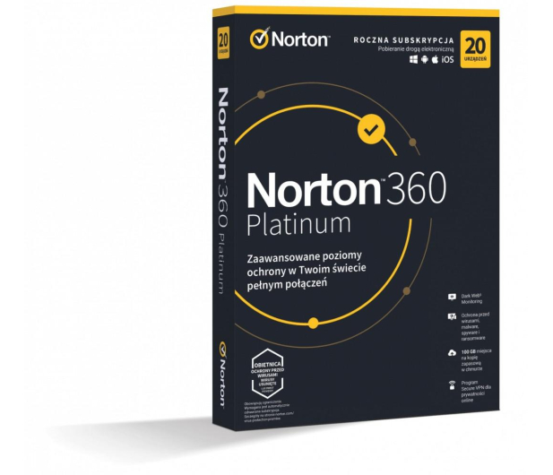 Bertoni *Norton360 PLATINUM100GB PL 1U 20Dvc 1Y 21427517 - 735435 - zdjęcie